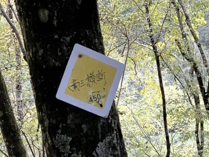 南三段纵走女山友坠落200公尺溪谷，南投县消防局获报，仅知地点在南三段「450」标牌处。（记者刘滨铨翻摄）